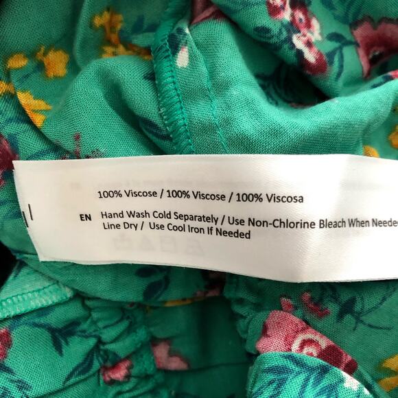 Lottie & Holly B.O.G Collective Green Floral Ruffle Dress Women's Size Large NWT - Picture 9 of 9